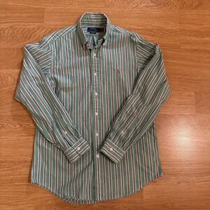 Polo Ralph Lauren Shirt Men's Small Classic Fit Oxford Multicolor Stripe Preppy